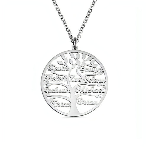 🌳 Family Tree of Life – Personalized Multi-Name Necklace 925 Silver