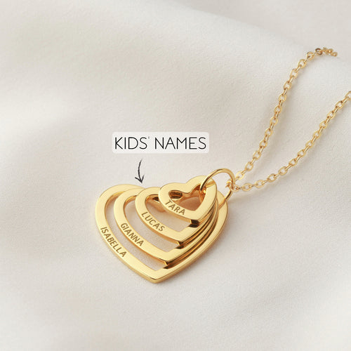 Grandma Mum Heart Necklace, Personalized  Jewellery, Nana Necklace