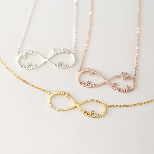 Personalized Infinity Name Necklace, Mum Necklace,Family Name Necklace
