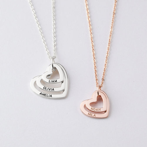 Grandma Mum Heart Necklace, Personalized  Jewellery, Nana Necklace