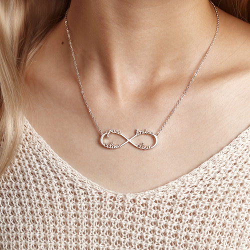 Personalized Infinity Name Necklace, Mum Necklace,Family Name Necklace